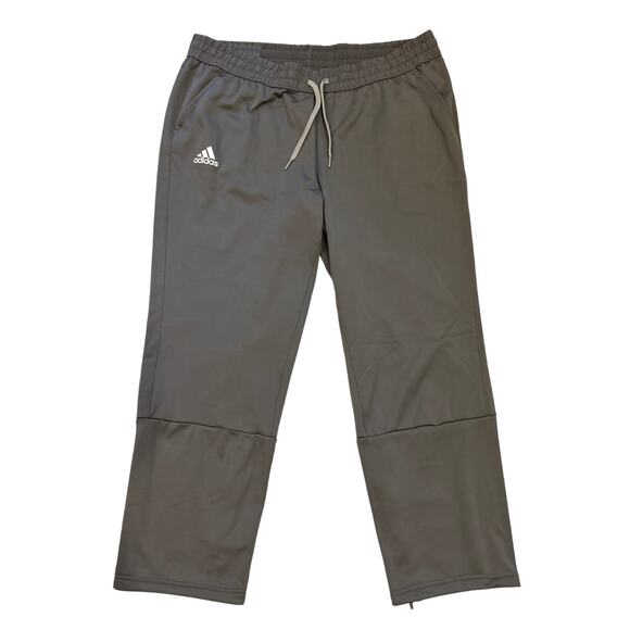 Adidas Pants Mens Size 2XL Gray Performance Fleece Lined Open Hem Zip Ankles - Picture 1 of 13